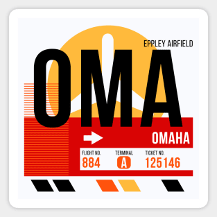 Omaha (OMA) Airport // Sunset Baggage Tag Magnet